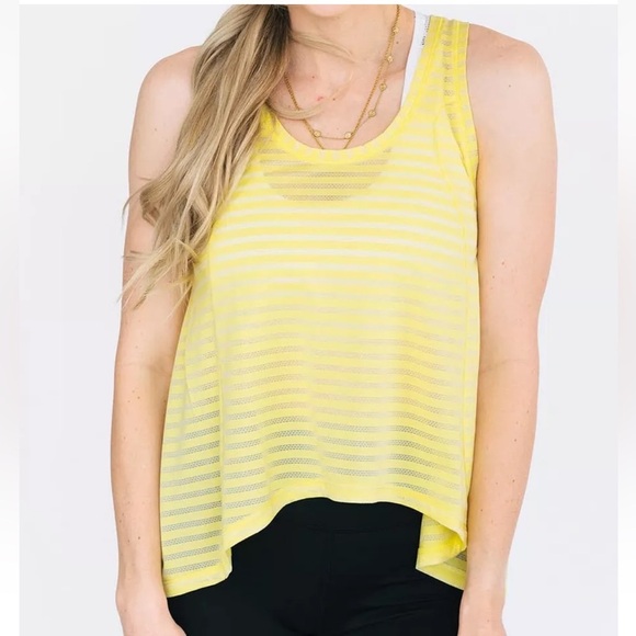 Zyia Active Lemon Yellow Nimbus Split Back Tank - size Medium - Picture 2 of 10